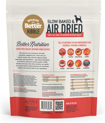 Show full view: Because It's Better Real Beef & Veggies Slow Baked & Air-Dried Dog Food, 3-lb bag slide 3 of 9