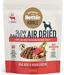 Because It's Better Real Beef & Veggies Slow Baked & Air-Dried Dog Food, 3-lb bag