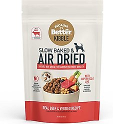 Because It's Better Real Beef & Veggies Slow Baked & Air-Dried Dog Food, 1-lb bag