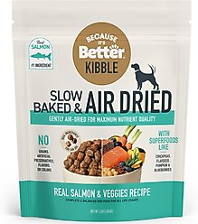 Because It's Better Real Salmon & Veggies Slow Baked & Air-Dried Dog Food, 3-lb bag