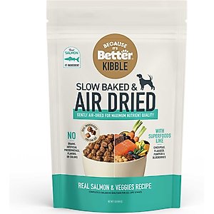 Because It's Better Real Salmon & Veggies Slow Baked & Air-Dried Dog Food, 1-lb bag