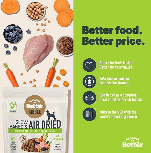 Because It's Better Real Chicken & Veggies Slow Baked & Air-Dried Dog Food