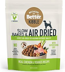 Because It's Better Real Chicken & Veggies Slow Baked & Air-Dried Dog Food, 3-lb bag