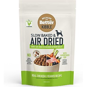 Because It's Better Real Chicken & Veggies Slow Baked & Air-Dried Dog Food, 1-lb bag