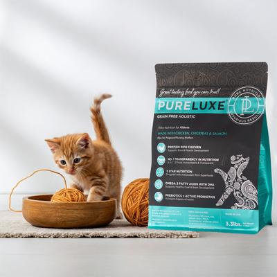 Show full view: Pureluxe Elite Nutrition Chicken, Chickpeas & Salmon Grain-Free Kitten Dry Cat Food, 3.3-lb bag slide 7 of 11