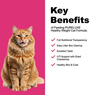 Show full view: Pureluxe Elite Nutrition Healthy Weight Turkey, Chicken Meal & Salmon Grain-Free Dry Cat Food, 11-lb bag slide 5 of 12