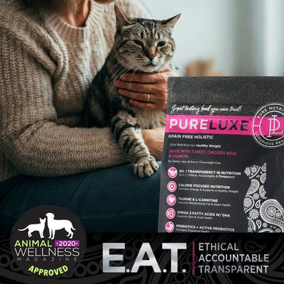 Show full view: Pureluxe Elite Nutrition Healthy Weight Turkey, Chicken Meal & Salmon Grain-Free Dry Cat Food, 11-lb bag slide 6 of 12
