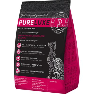 Pureluxe Elite Nutrition Pureluxe Elite Nutrition Healthy Weight Turkey, Chicken Meal & Salmon Grain-Free Dry Cat Food, 14-oz bag