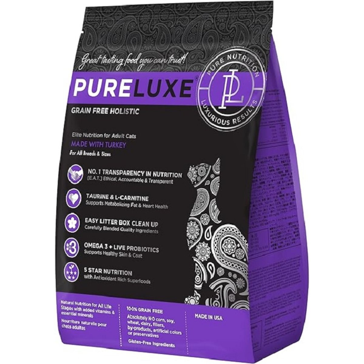 Pureluxe Elite Nutrition Turkey Grain-Free Dry Cat Food, 11-lb bag