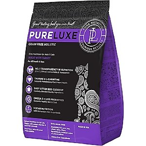 Pureluxe Elite Nutrition Turkey Grain-Free Dry Cat Food, 3.3-lb bag
