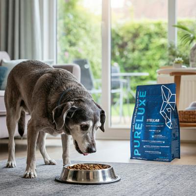 Show full view: Pureluxe Elite Nutrition Stellar Low Protein & Fat Chicken, Trout & Eggs Dry Dog Food, 4-lb bag slide 8 of 12