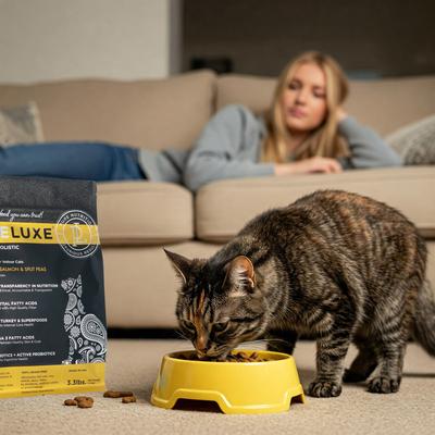 Show full view: Pureluxe Elite Nutrition Indoor Salmon & Split Peas Grain-Free Dry Cat Food, 11-lb bag slide 7 of 12