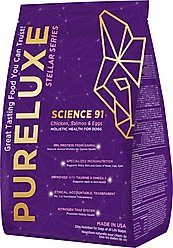 Pureluxe Elite Nutrition Stellar Science 91 Chicken, Salmon & Eggs Dry Dog Food, 22-lb bag
