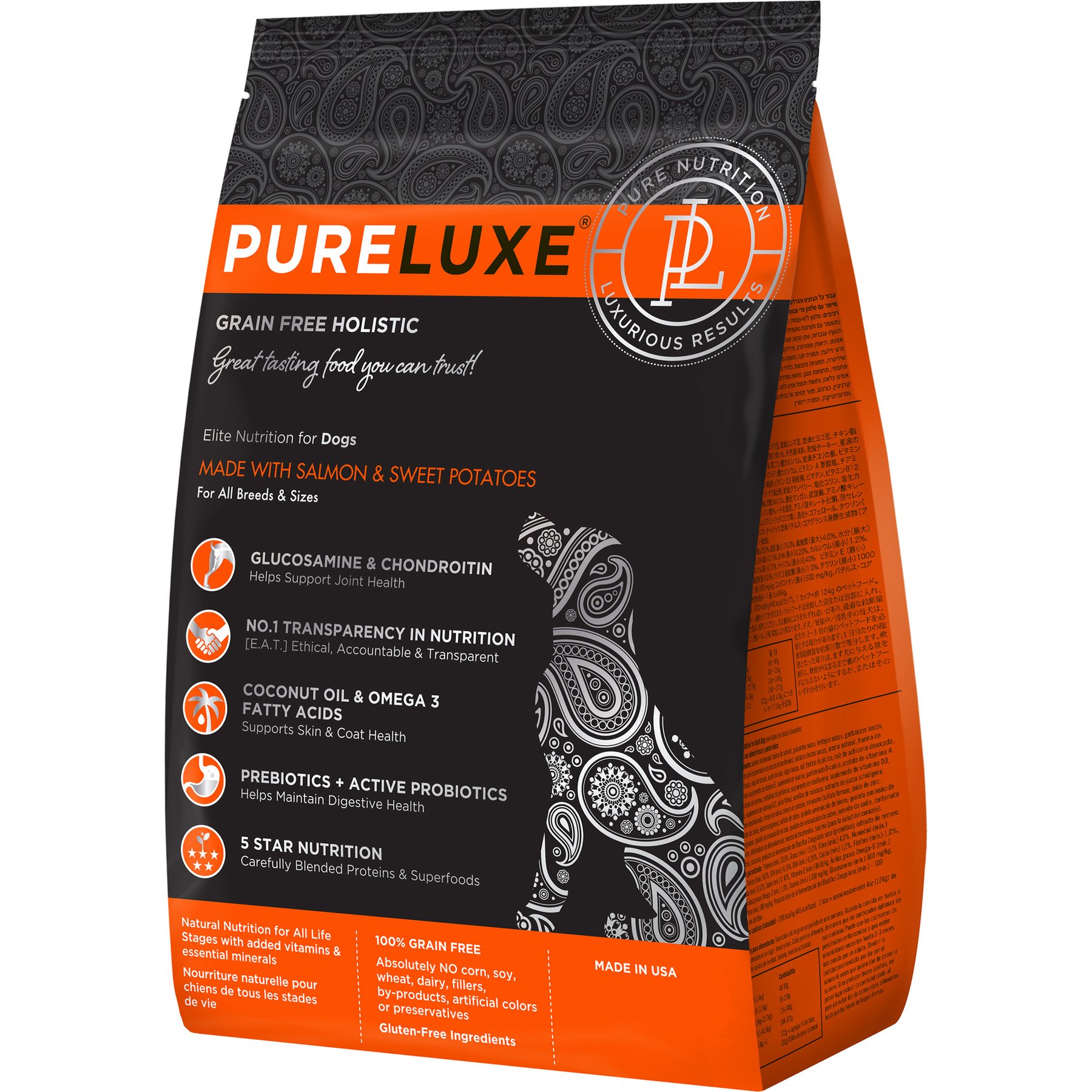 Pureluxe Elite Nutrition Grain-Free Salmon & Sweet Potatoes Dry Dog Food, 14-oz bag