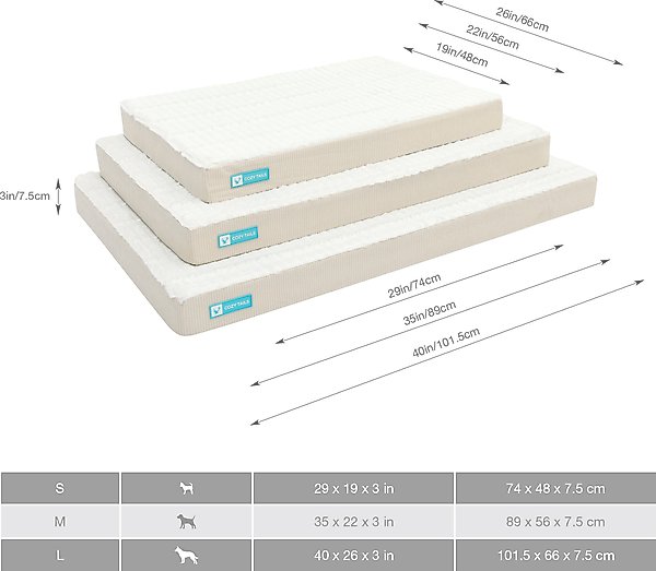 Show full view: Cozy Tails Premium Orthopedic Memory Foam Dog Bed, Beige, Small slide 7 of 7