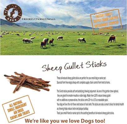 Show full view: EYS Herders Choice Natural Lamb Gullet Air-Dried Dog Chews, 3.5-oz bag slide 5 of 6