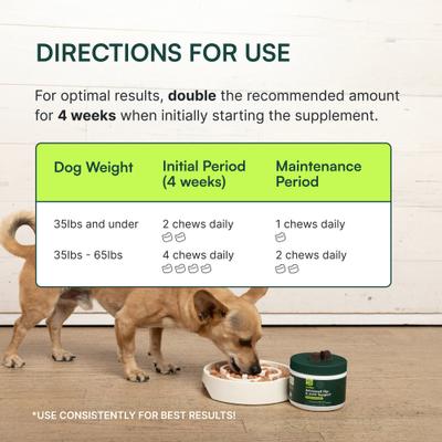 Show full view: Wuffes Advanced Hip & Joint Supplement with Glucosamine & Chondroitin Bundle for Small & Medium Breed Dogs, 60 count & Large Breed Dogs, 30 count slide 5 of 8