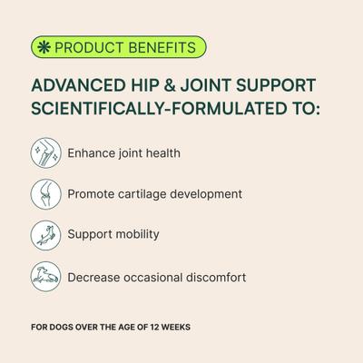 Show full view: Wuffes Advanced Hip & Joint Supplement with Glucosamine & Chondroitin Bundle for Small & Medium Breed Dogs, 60 count & Large Breed Dogs, 30 count slide 3 of 8