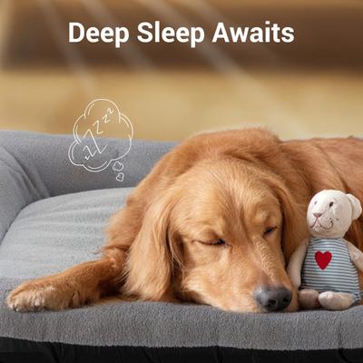 Show full view: Barpor 4D High-Density Orthopedic Bolster Dog & Cat Bed, Gray, X-Large slide 3 of 10