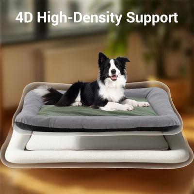 Show full view: Barpor 4D High-Density Orthopedic Bolster Dog & Cat Bed, Green, X-Large slide 4 of 10