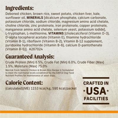 Show full view: Merrick Fresh Selects Frozen Chicken & Brown Rice Dog Food, 378-oz bundle  slide 7 of 12