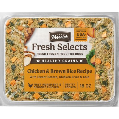 Merrick Merrick Fresh Selects Frozen Chicken & Brown Rice Dog Food, 18-oz pouch
