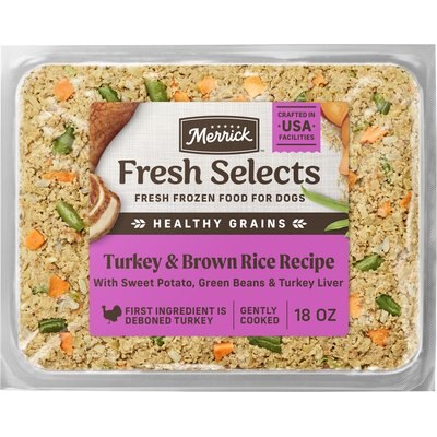 Merrick Merrick Fresh Selects Frozen Turkey & Brown Rice Dog Food, 18-oz pouch, 1 count