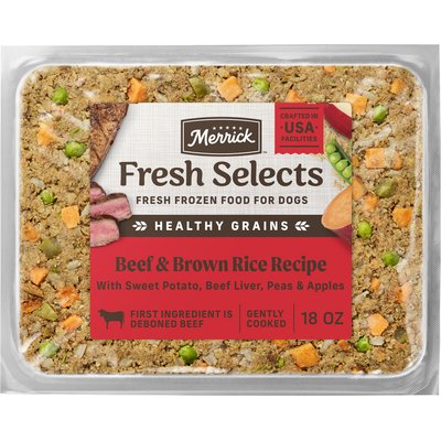 Merrick Merrick Fresh Selects Frozen Beef & Brown Rice Dog Food, 18-oz pouch, 14 count