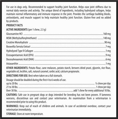 Show full view: Dr. Tim's TRP-Tri-COX Minis Small Breed & Puppy Joint Support Dog Supplement, 120 count slide 3 of 4