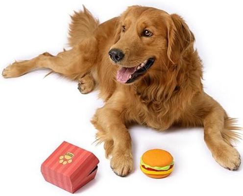 Show full view: American Pet Food Hambarker Dog Toy, Brown, Small slide 2 of 5