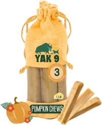 Yak9 Chews Pumpkin Yak Chew Dog Treat, Medium, 3 count