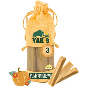 Yak9 Chews Pumpkin Yak Chew Dog Treat, Medium, 3 count