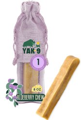 Yak9 Chews Blueberry Yak Chew Dog Treat, Large, 1 count slide 1 of 9