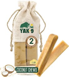 Yak9 Chews Coconut Yak Chew Dog Treats, 2 count, Large