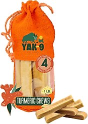 Yak9 Chews Turmeric Yak Chew Dog Treats, 4 count, Small