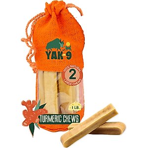 Yak9 Chews Turmeric Yak Chew Dog Treats, 2 count, Large