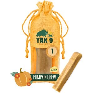 Yak9 Chews Pumpkin Yak Chew Dog Treat, Medium, 1 count