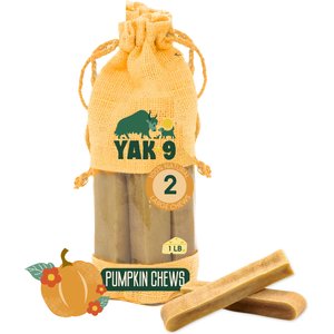 Yak9 Chews Pumpkin Yak Chew Dog Treat, Large, 2 count