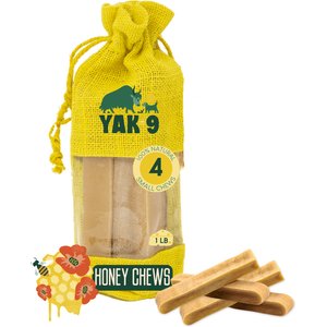 Yak9 Chews Honey Yak Chew Dog Treats, 4 count, Small