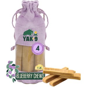 Yak9 Chews Blueberry Yak Chew Dog Treat, Small, 4 count