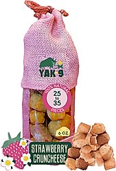 Yak9 Chews CrunCheese Natural Strawberry Flavored Crunchy Dog Treats, 0.37-lb bag