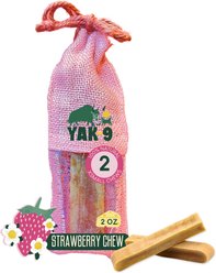 Yak9 Chews Strawberry Yak Chew Dog Treats, X-Small, 2 count