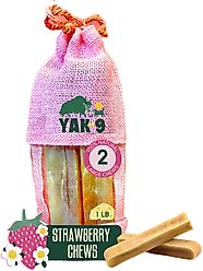 Yak9 Chews Strawberry Yak Chew Dog Treat, Large, 2 count