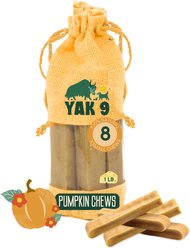 Yak9 Chews Pumpkin Yak Chew Dog Treats, X-Small, 8 count