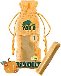 Yak9 Chews Pumpkin Yak Chew Dog Treat, Small, 1 count