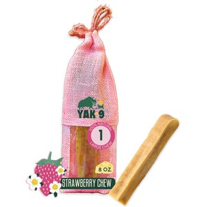 Yak9 Chews Strawberry Yak Chew Dog Treat, Large, 1 count