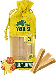 Yak9 Chews Honey Yak Chew Dog Treats, 3 count, Medium