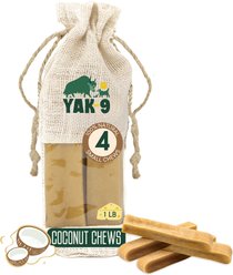 Yak9 Chews Coconut Yak Chew Dog Treats, 4 count, Small