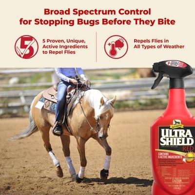 Show full view: Absorbine Ultrashield Red Insecticide & Repellent Horse Fly Spray Refill, 32-fl oz bottle slide 2 of 6