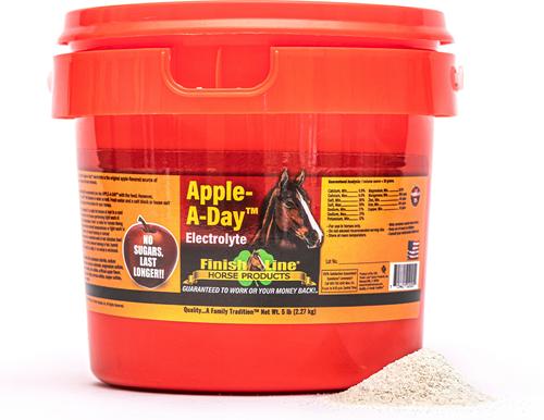 Show full view: Finish Line Apple-A-Day Electrolyte Apple Flavor Powder Horse Supplement, 5-lb tub slide 2 of 6